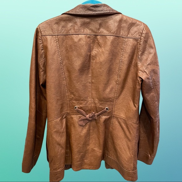 Brown Genuine Leather Jacket - Picture 2 of 3